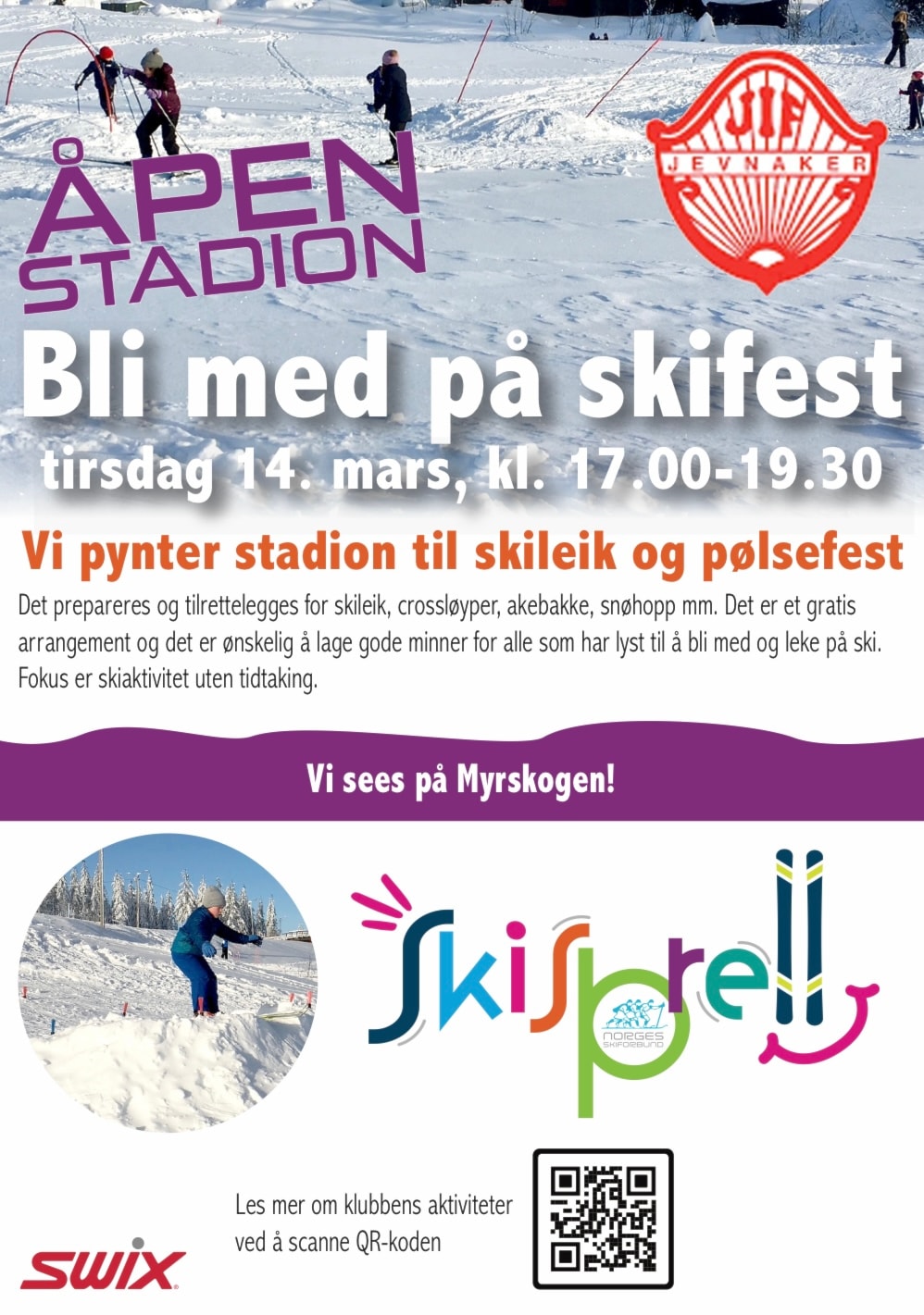 Åpen stadion tirsdag 14. mars